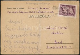 1949 Levelezőlap 'GYÖNGYÖSSOLYMOS' Postaügynökségi Bélyegzéssel - Sonstige & Ohne Zuordnung