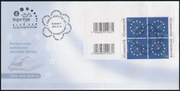 2003 Úton Az Európai Unióba Vonalkódos ívsarki 4-es Tömb FDC-n (min. 6.000) - Other & Unclassified