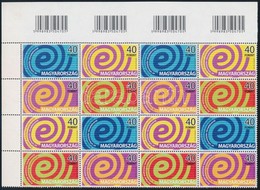 ** 2004 E-EURÓPA Vonalkódos ívsarki 16-os Tömb (5.600) - Other & Unclassified