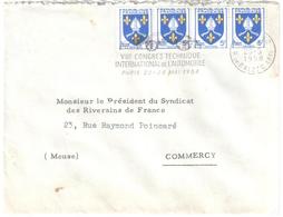 PARIS 42 R Balzac EMA Congrés Technique Automobile Mai 1958 Secap B042503 5F Blason Saintonge Yv 1005 Ob 1958 - Cartas & Documentos