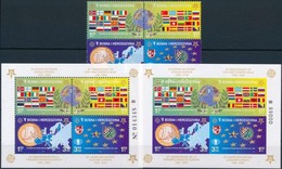 ** 2005 50 éves Az Europa CEPT Négyestömb + Fogazott és Vágott Blokk,
Europa CEPT Block Of 4 + Perforated And Imperforat - Autres & Non Classés