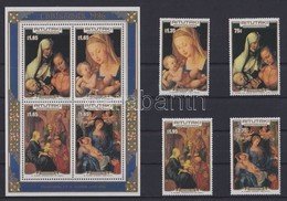 ** 1986 Karácsony , Dürer Festmények Sor Mi 593-596 + Blokk 66 - Sonstige & Ohne Zuordnung