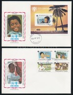 1979 A Gyerekek éve Sor és Blokk FDC-n Mi 625-628 + 55 - Other & Unclassified