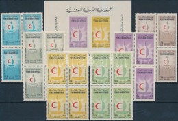 ** 1963 100 éves A Vöröskereszt Sor 4-es Tömbökben Mi 310-315 + Blokk 18 - Altri & Non Classificati