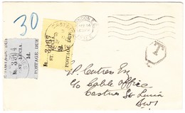 1931 Brief Aus London Nach Castries 1+2 D Portomarken Von St. Lucia - Ste Lucie (...-1978)