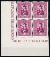 ** 1948 Festmény ívsarki Négyestömb,
Paintings Corner Block Of 4
Mi 276 - Other & Unclassified