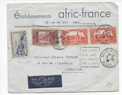 ALGERIE - 1938 - ENVELOPPE Par AVION Avec DAGUIN De ALGER MUSTAPHA => MARSEILLE - Lettres & Documents