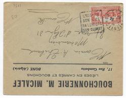 ALGERIE - 1938 - ENVELOPPE  Avec DAGUIN De BONE => MARSEILLE - Lettres & Documents