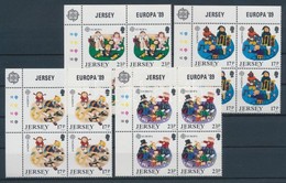 ** 1989 4 Db Európa: Gyerekjátékok Sakk Sor ívsarki Négyestömbökben Mi 476-479 - Other & Unclassified