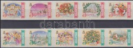 ** 2007 Karácsony 2 ötöscsík (öntapadós) Mi 1317-1326 - Altri & Non Classificati