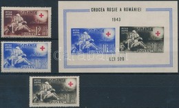 ** 1943 Vöröskereszt Sor Mi 757-759 + Blokk Mi 20 - Sonstige & Ohne Zuordnung