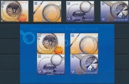 ** 2005 50 éves Az Europa CEPT Sor + Blokk,
50th Anniversary Of Europe CEPT Set + Block
Mi 543-546 + Mi 23 - Otros & Sin Clasificación