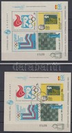 ** 1979 Nemzetközi Olimpiai Bizottság; Nemzetközi Bélyegkiállítás + Sakk Motívum Fogazott és Vágott Blokkpár Mi 42 (azon - Altri & Non Classificati