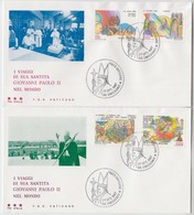 1987 II. János Pál Pápa Világkörüli útja Mi 926-933 4 Db FDC-n - Sonstige & Ohne Zuordnung