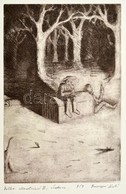 Baranyi László (?- ): Villon Illusztráció II., Rézkarc, Papír, Jelzett, Számozott (3/3), Paszpartuban, 36×24 Cm - Sonstige & Ohne Zuordnung