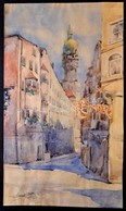 Barna Ilona (1897-1974): Innsbruck 1928, Akvarell, Papír, Jelzett, 48,5×28 Cm - Other & Unclassified
