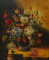 Benczúr Jelzéssel: Virágcsendélet. Olaj, Karton, üvegezett Keretben, 23×19 Cm - Sonstige & Ohne Zuordnung