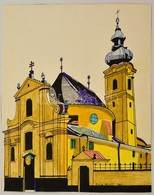 Zórád Jelzéssel: Kármelita Templom és Rendház (Győr). Akvarell. Papír, 37×29 Cm - Other & Unclassified