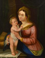 Cca 1800 Jelzés Nélkül: Mária A Kis Jézussal. Olaj, Vászon, Restaurált, Kereteben, 50×40 Cm - Other & Unclassified