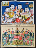 XX. Sz. Eleje: 2 Db Nagyméretű Kínai Fametszet / Chineese Woodcuts 51x35 Cm - Estampas & Grabados