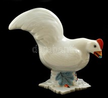 Herendi Porcelán Tyúk, Kézzel Festett, Jelzett, Hibátlan, M: 19 Cm - Sonstige & Ohne Zuordnung