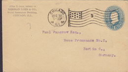 United States Postal Stationery Ganzsache PRIVATE Print HERMAN LOEB & Co. Royal Insurance Building CHICAGO 1897 Germany - ...-1900