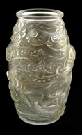 Halas Váza, Formába öntött, Jelzés Nélkül, M: 16,5 Cm - Glass & Crystal