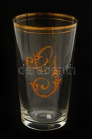 Cca 1900  Monogramos Festett Talpas Pohár, M:14 Cm - Glas & Kristall