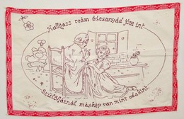 'Halgass Rám édesanyád Jóra Int, Szülőháznál Másképp Van Mint Odakint' Hímzett Konyhai Falvédő 75x50 Cm - Sonstige & Ohne Zuordnung