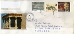 Patrimoine Architectural De La Grèce,  Belle Lettre De Grèce, Adressée Andorra, Avec Timbre à Date Arrivée - Briefe U. Dokumente