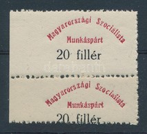 ~1910 Magyarországi Szocialista Munkáspárt 20f Tagsági Bélyeg Pár Elfogazva - Unclassified