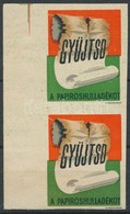 1938 Gyűjtsd A Papírhulladékot ívszéli Vágott Levélzáró Pár - Unclassified