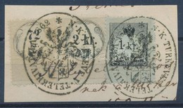 1858 Okmánybélyeg Vegyes Felhasználás 70kr + 2kr + 1kr Kivágáson 'TURKEVE' - Ohne Zuordnung