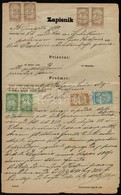 1889 Szerződés 5x10 + 40 Novcica + 2x1Ft Okmánybélyeggel - Unclassified