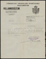 1913-1932 2 Db Magyaróvári Főhercegi Uradalmi Fejléces Levél - Ohne Zuordnung