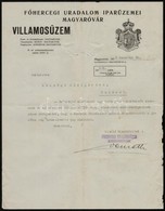 1913-1932 2 Db Magyaróvári Főhercegi Uradalmi Fejléces Levél - Non Classés