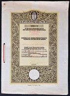 1930 A Magyar Királyi Szabadalmi Bíróság Szabadalmi Okirata Móry Béla Vegyészmérnök Részére - Ohne Zuordnung