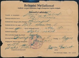 1944 December: Belépési Nyilatkozat A Hungarista Légióba. Szakadásokkal 20x15 Cm - Ohne Zuordnung