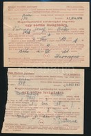 1951-1952 2 Db Sertésvágási Engedély - Unclassified