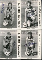 Cca 1980-1990 Dinamo Dresden Német Focicsapat 4 Játékosának (Torsten Gütschow, Steffen Büttner, Andreas Trautmann, Hans- - Sonstige & Ohne Zuordnung