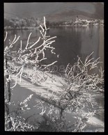 Cca 1957 Járai Rudolf (1913-1993): Dunai Tájkép Visegrádnál, Aláírt, Feliratozott Vintage Fotóművészeti Alkotás, 24x18 C - Sonstige & Ohne Zuordnung