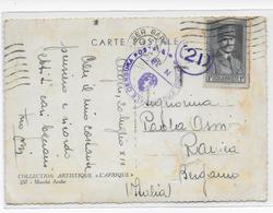 ALGERIE - 1941 - PETAIN - CARTE De ALGER AVEC CENSURE ITALIENNE => BERGAMO (ITALIE) - Covers & Documents