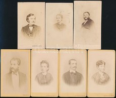 Cca 1860-1870 Régi Idők Portréi, 7 Db Fénynyomat Különféle Pesti Műtermekből (Kozmata, Schäffer és Réty, Strelisky)10,5× - Other & Unclassified