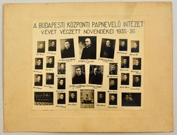 1936 Budapest, Központi Papnevelő Intézet Tanárai és Végzett Növendékei, Kistabló Nevesített Portrékkal, 17,5x21,5 Cm, K - Sonstige & Ohne Zuordnung