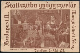 Cca 1920-1940 Bp., Statisztika Gyógyszertár Borítékja, 8x12 Cm - Reclame