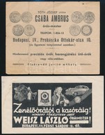 Órásmesterek Szórólapja (Tóth József Utóda Csaba Ambrus, Weisz László), 2 Db - Advertising