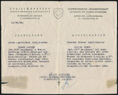 1944 Svájci Követség Menlevele (Schutzpass) Magyar Zsidó Személy Részére / Swiss Conuslate Schutzpass, Protective Docume - Autres & Non Classés