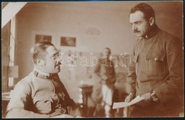 Cca 1915 Kiss László Százados, Későbbi Tábornok, Főtiszt Társaságában, Fotó, 9x14 Cm - Autres & Non Classés