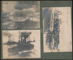 Cca 1910-1920 Hadihajók, 6 Db Fotó Albumlapra Ragasztva, 11×8 Cm - Autres & Non Classés
