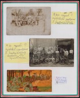 1917 A Szegedi 5 Népfelkelő Gyalogezred II. Hadtápzászlóaljának Katonái. 2 Db érdekes Eredeti Fotó és Egy Számolócédula  - Altri & Non Classificati